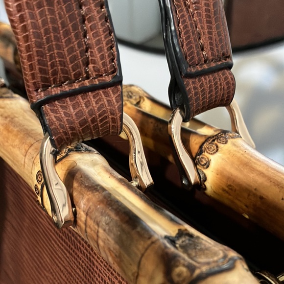 Satchel purse with bamboo detail - Picture 5 of 7